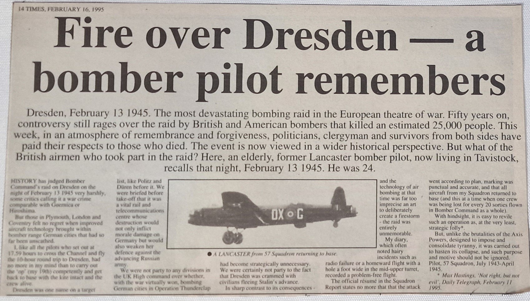 Dresden - A Bomber Pilot Remembers