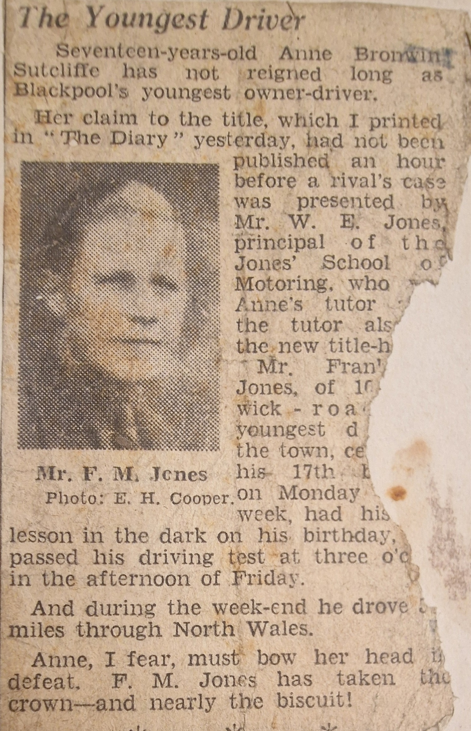 Frank's 'youngest driver' accolade
