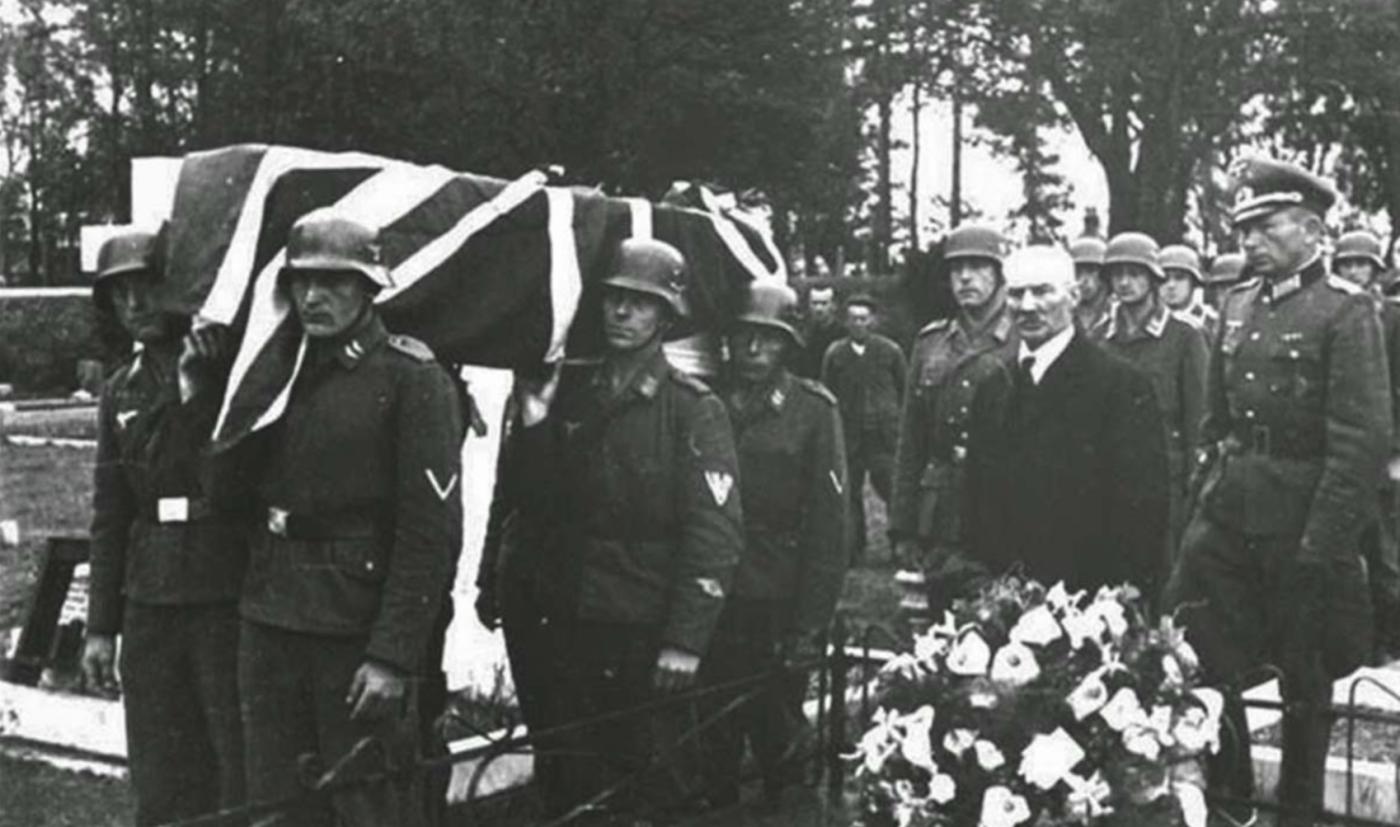 Funeral for raf men by German military nazis