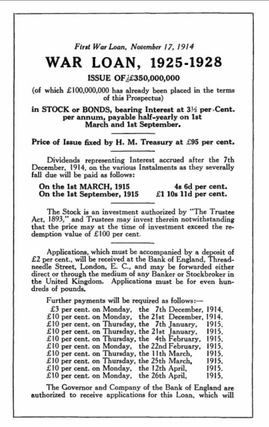Ww1 loan document 