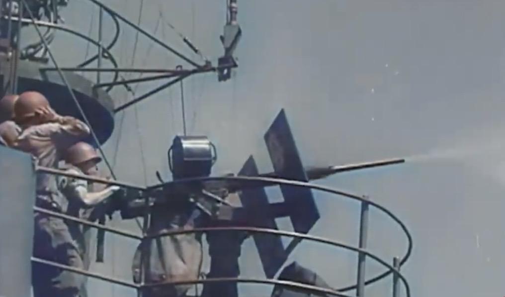 Naval guns shooting 