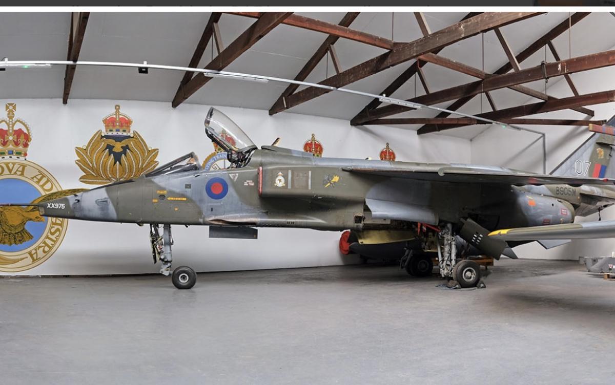 Jet plane in hanger